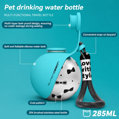 Portable Dog Water Bottle + Bowl